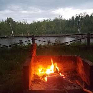 Small fire on a cool night.