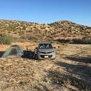 Tent camping good if you’re ok with some slope.