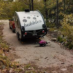 Campsite on driveway.