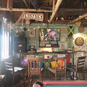 inside the tiki hut