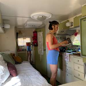 Vintage Camper in Rocky Glade