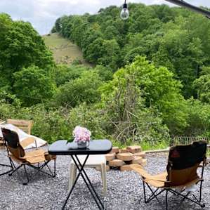 Our fire pit set up and view!