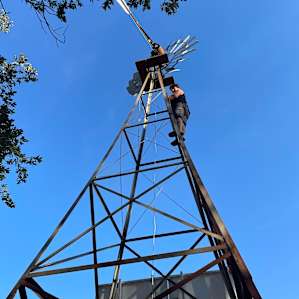 Windmill at campsite is lovely.