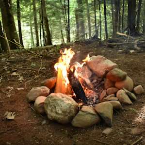 Beautiful firepit provided