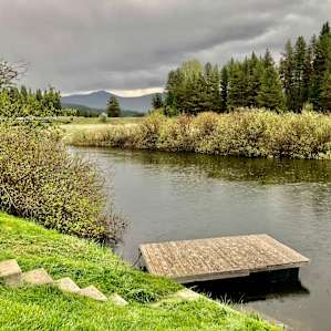 River view with mountain in the back