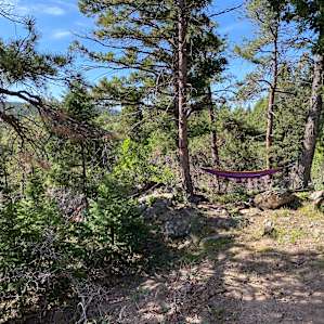 Secluded campsite with kitchen