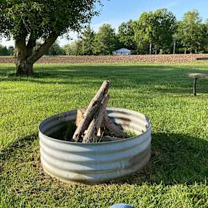 Large fire pit and Jonathan provided plenty of wood to enjoy it.