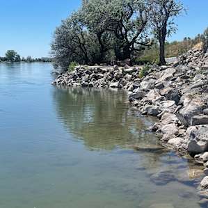 Newly renovated fishing and relaxing area along the river