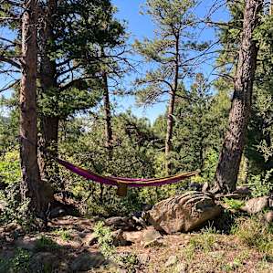 Secluded campsite with kitchen