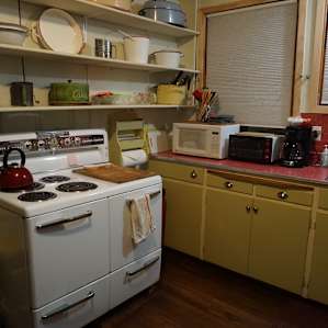 The kitchen had everything we needed to cook breakfasts, lunches, and dinners, including a full-size refrigerator with a freezer.