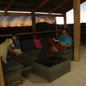 Hanging out in the pavilion.