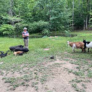 Jen with her animals
