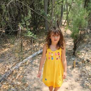 Happy camper on soft sandy paths.
