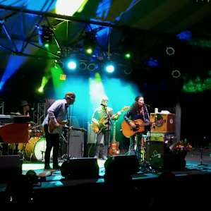 Final night of Shakori GrassRoots Festival with host Donna the Buffalo. Steps from our camp, MAGIC