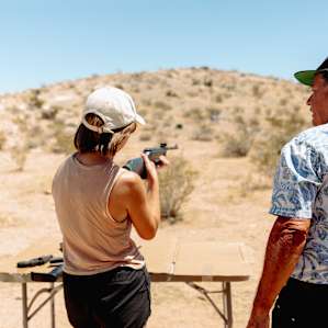 Getting ready to shoot the targets.