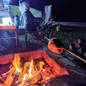 Pork shoulder on a spit
