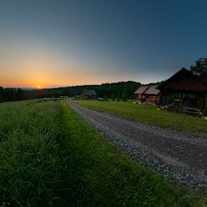 Sunset at 4 Springs Campground looking east towards the Green Mountains