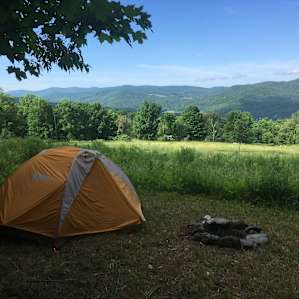 Our campsite at HOWL, one of the many sites to choose from on this beautiful property. The view is amazing. We loved camping at this site. It is private and peaceful.