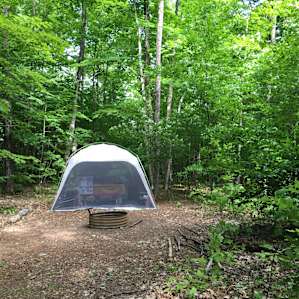 Picnic table and fire ring site 1
