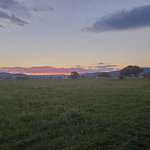 The field where you camp and surrounding views.