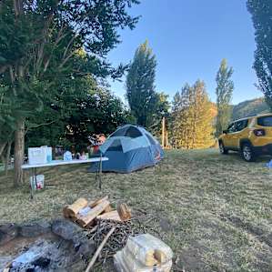 Tent Camping on Beautiful Hillside
