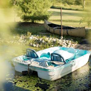 The paddle boat was our morning activity and it didn't disappoint to experience this stay from the focal point, the pond. Highly recommend hopping in for a spin and watching the frogs navigate around you as you cruise by.