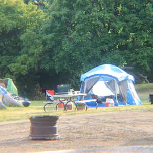 Another view of our campsite. Our host brought the picnic table and fire pit to the spot we picked.