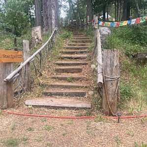 The stairs on the walk back up to camp