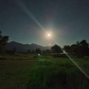 This was the full moon on our first night, from the opening of the teepee.