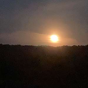The full moon rising