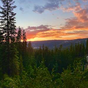 Sunset off the swimming hole trail.