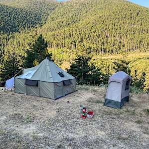 A view of our campsite from above