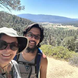 On one of the short hike available at the Bethany Camp site.