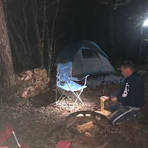 Our private little campsite in the woods by the creek!!