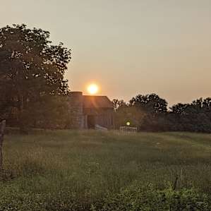 Sunset on the property