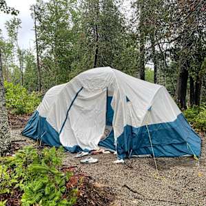 Our camp (soiled by rain)