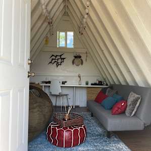 Hudson's Tiny A-Frame Shed Glamping