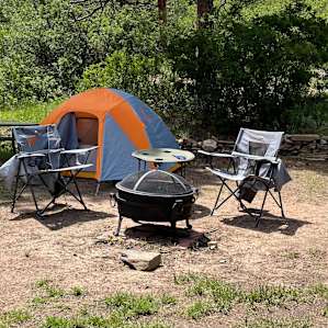 Secluded campsite with kitchen