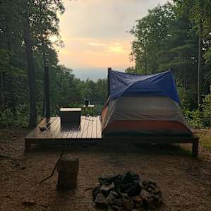 Remote mountain camping platform