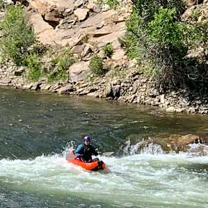 Kayaks on the Arkansas, very close by