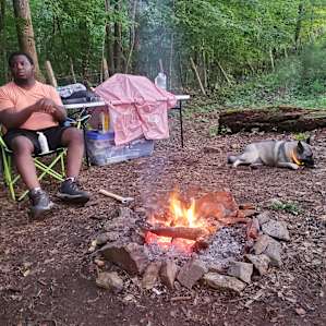 Relaxing by the fire after a nice relaxing day