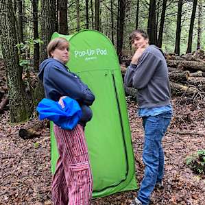 Bathroom tent gets the job done!