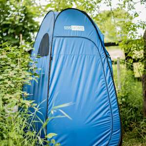 Outhouse with camp toliet