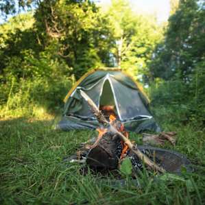 Fire pit in site
