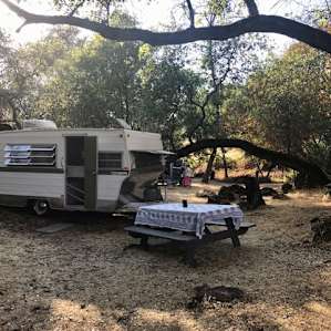 Vintage Camper in Rocky Glade