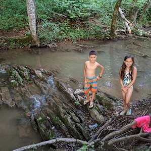 Just a couple steps down from the back pocket group site. Not too deep and the water was nice and cool.