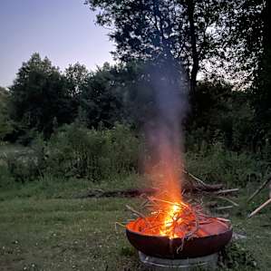 Getting ready for a cool night with a fire.