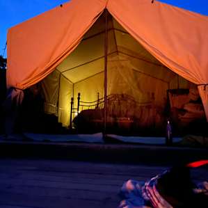 Glamping at night in living color!