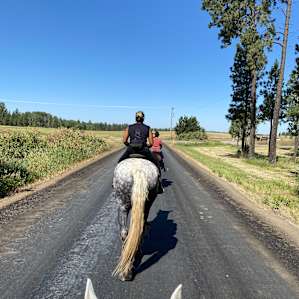 Heading out on the trail ride.