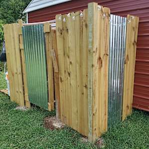 Dan built this shower himself and is absolutely great for freshening up!
